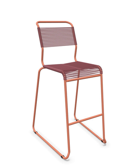 Schaffner Säntis Tabouret de bar Spaghetti luge sans accoudoirs Bordeaux 38 Terracotta 84 