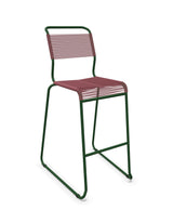 Schaffner Säntis Tabouret de bar Spaghetti luge sans accoudoirs Bordeaux 38 Vert Sapin 66 