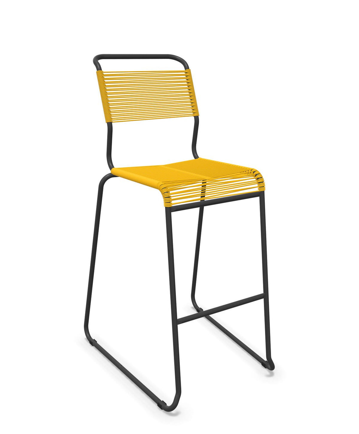 Schaffner Säntis Tabouret de bar Spaghetti luge sans accoudoirs Jaune 11 Anthracite 77 