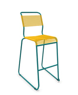 Schaffner Säntis Tabouret de bar Spaghetti luge sans accoudoirs Jaune 11 Bleu Kali 56 