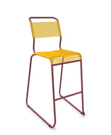 Schaffner Säntis Tabouret de bar Spaghetti luge sans accoudoirs Jaune 11 Bordeaux 38 