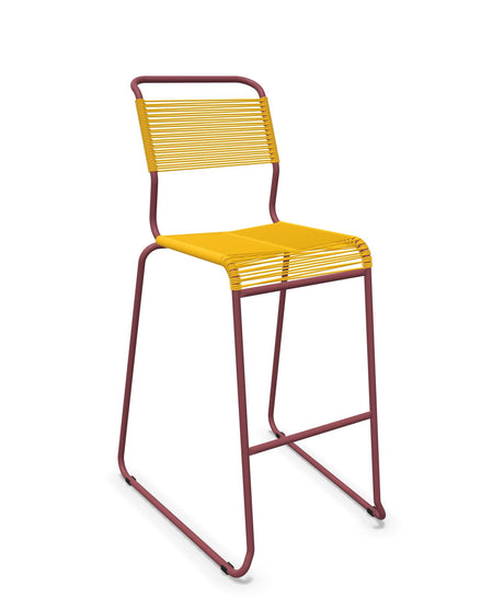 Schaffner Säntis Tabouret de bar Spaghetti luge sans accoudoirs Jaune 11 Bordeaux 38 