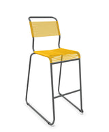 Schaffner Säntis Tabouret de bar Spaghetti luge sans accoudoirs Jaune 11 Graphite 73 