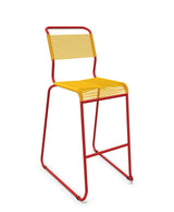 Schaffner Säntis Tabouret de bar Spaghetti luge sans accoudoirs Jaune 11 Rouge 30 