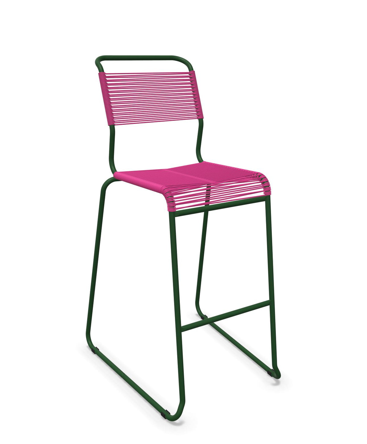 Schaffner Säntis Tabouret de bar Spaghetti luge sans accoudoirs Rose 41 Vert Sapin 66 