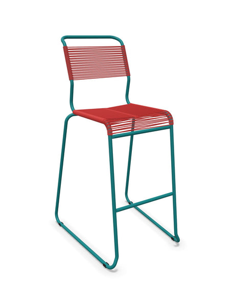 Schaffner Säntis Tabouret de bar Spaghetti luge sans accoudoirs Rouge 30 Bleu Kali 56 
