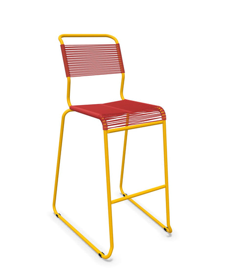 Schaffner Säntis Tabouret de bar Spaghetti luge sans accoudoirs Rouge 30 Jaune 11 