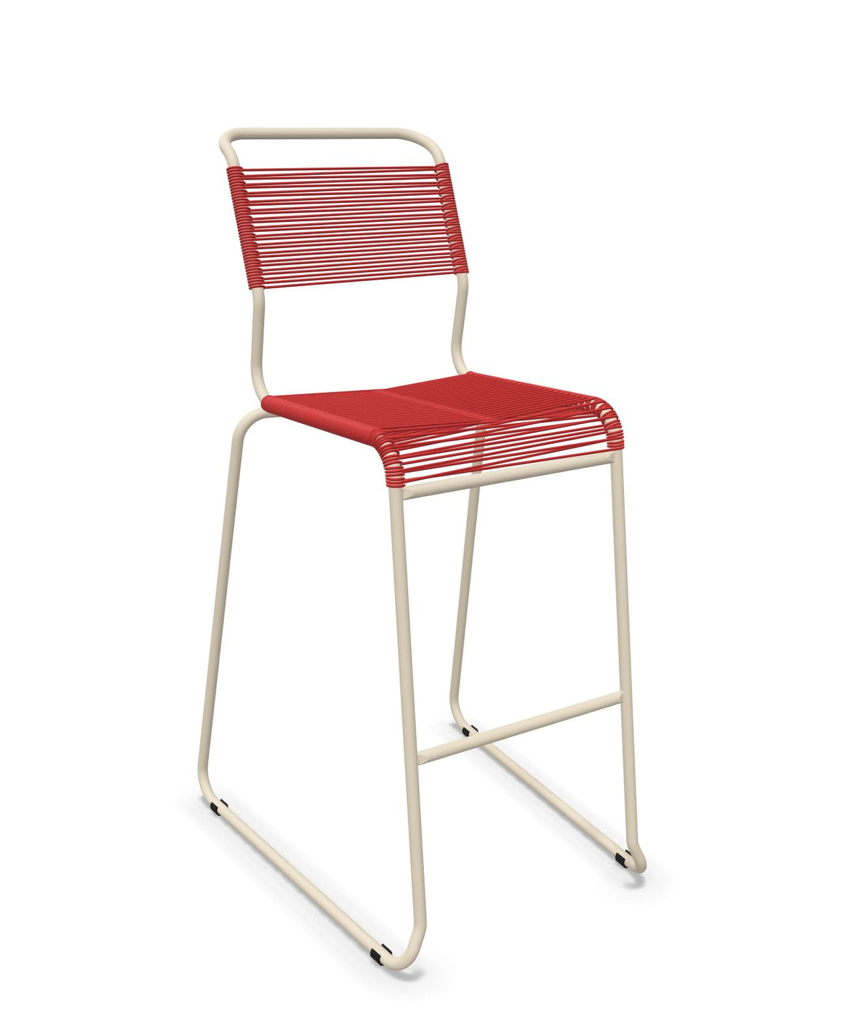 Schaffner Säntis Tabouret de bar Spaghetti luge sans accoudoirs Rouge 30 Sable Pastel 15 