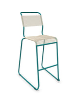 Schaffner Säntis Tabouret de bar Spaghetti luge sans accoudoirs Sable pastel 15 Bleu Kali 56 