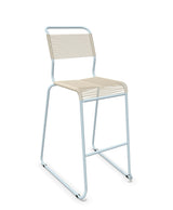Schaffner Säntis Tabouret de bar Spaghetti luge sans accoudoirs Sable pastel 15 Bleu Pastel 51 
