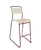 Schaffner Säntis Tabouret de bar Spaghetti luge sans accoudoirs Sable pastel 15 Bordeaux 38 
