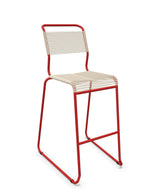 Schaffner Säntis Tabouret de bar Spaghetti luge sans accoudoirs Sable pastel 15 Rouge 30 