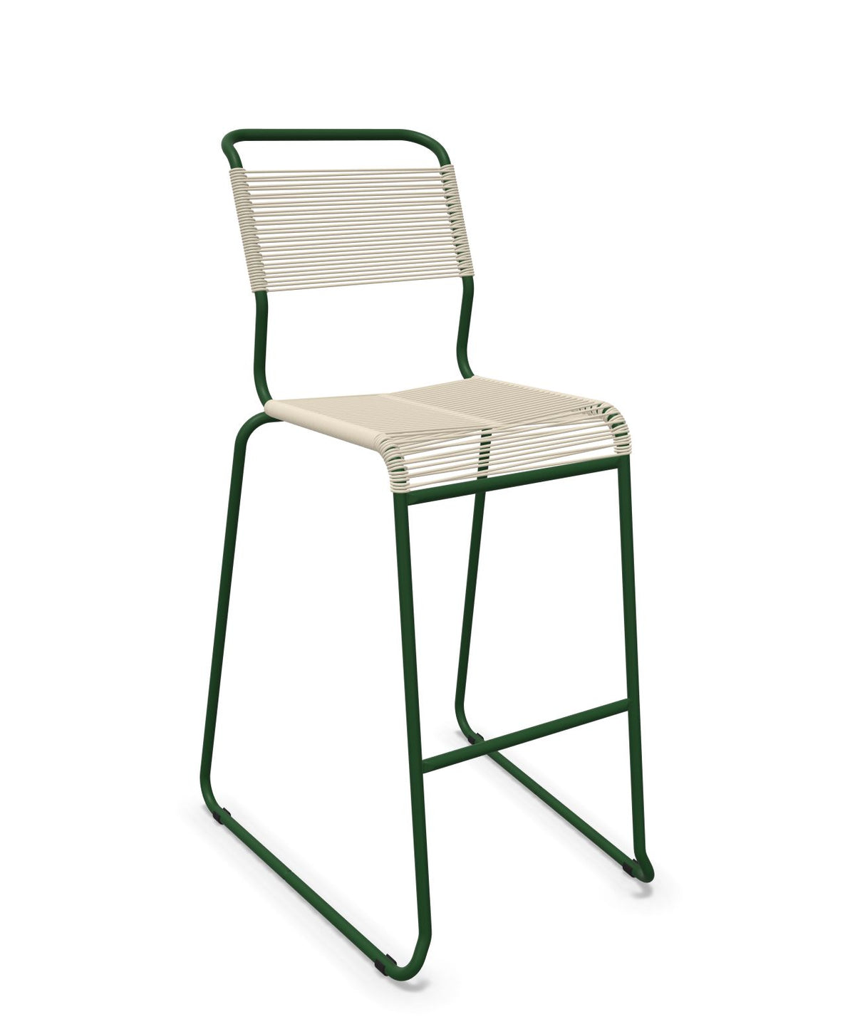 Schaffner Säntis Tabouret de bar Spaghetti luge sans accoudoirs Sable pastel 15 Vert Sapin 66 