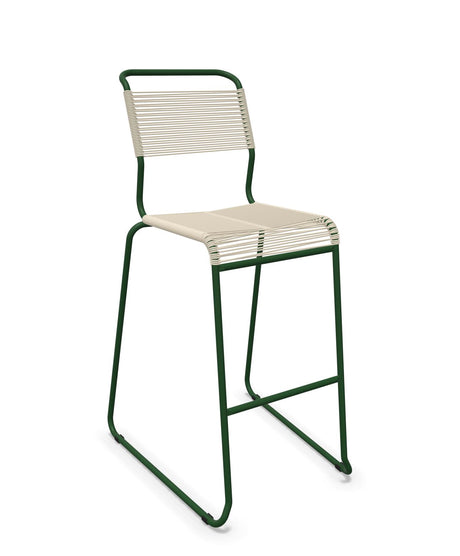 Schaffner Säntis Tabouret de bar Spaghetti luge sans accoudoirs Sable pastel 15 Vert Sapin 66 