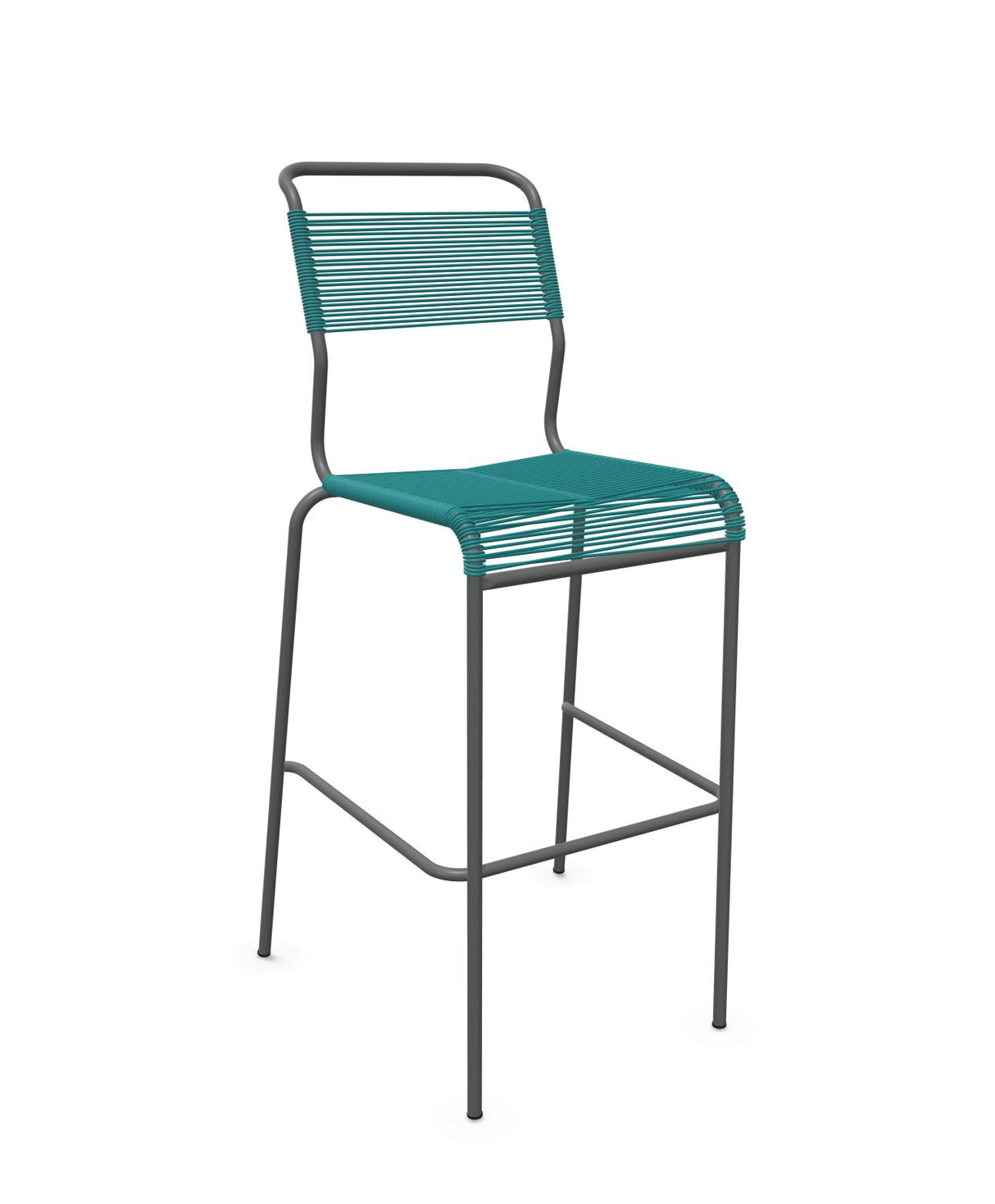 Schaffner Säntis Tabouret de bar Spaghetti sans accoudoirs Bleu Kali 56 Graphite 73 