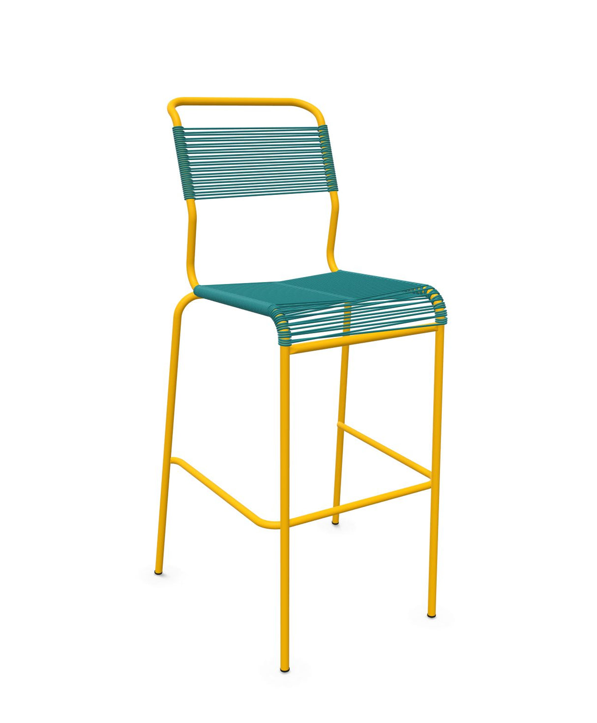 Schaffner Säntis Tabouret de bar Spaghetti sans accoudoirs Bleu Kali 56 Jaune 11 