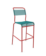 Schaffner Säntis Tabouret de bar Spaghetti sans accoudoirs Bleu Kali 56 Rouge 30 