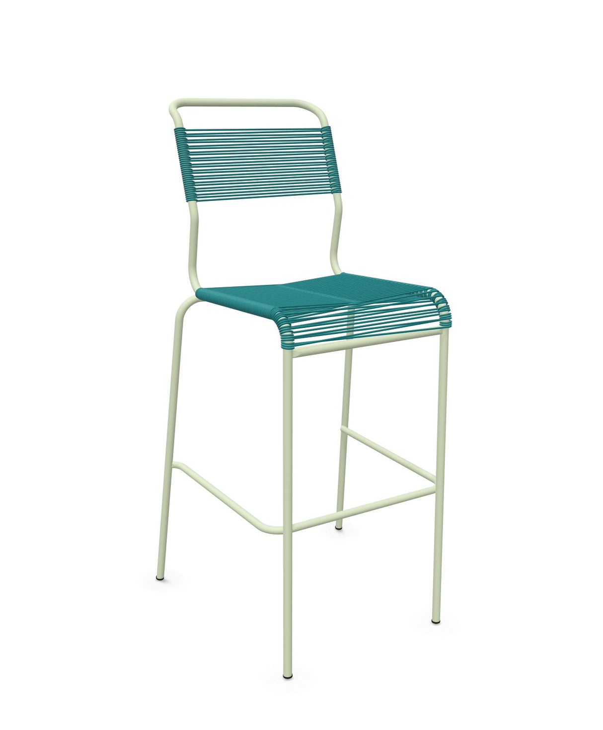 Schaffner Säntis Tabouret de bar Spaghetti sans accoudoirs Bleu Kali 56 Vert Pastel 64 