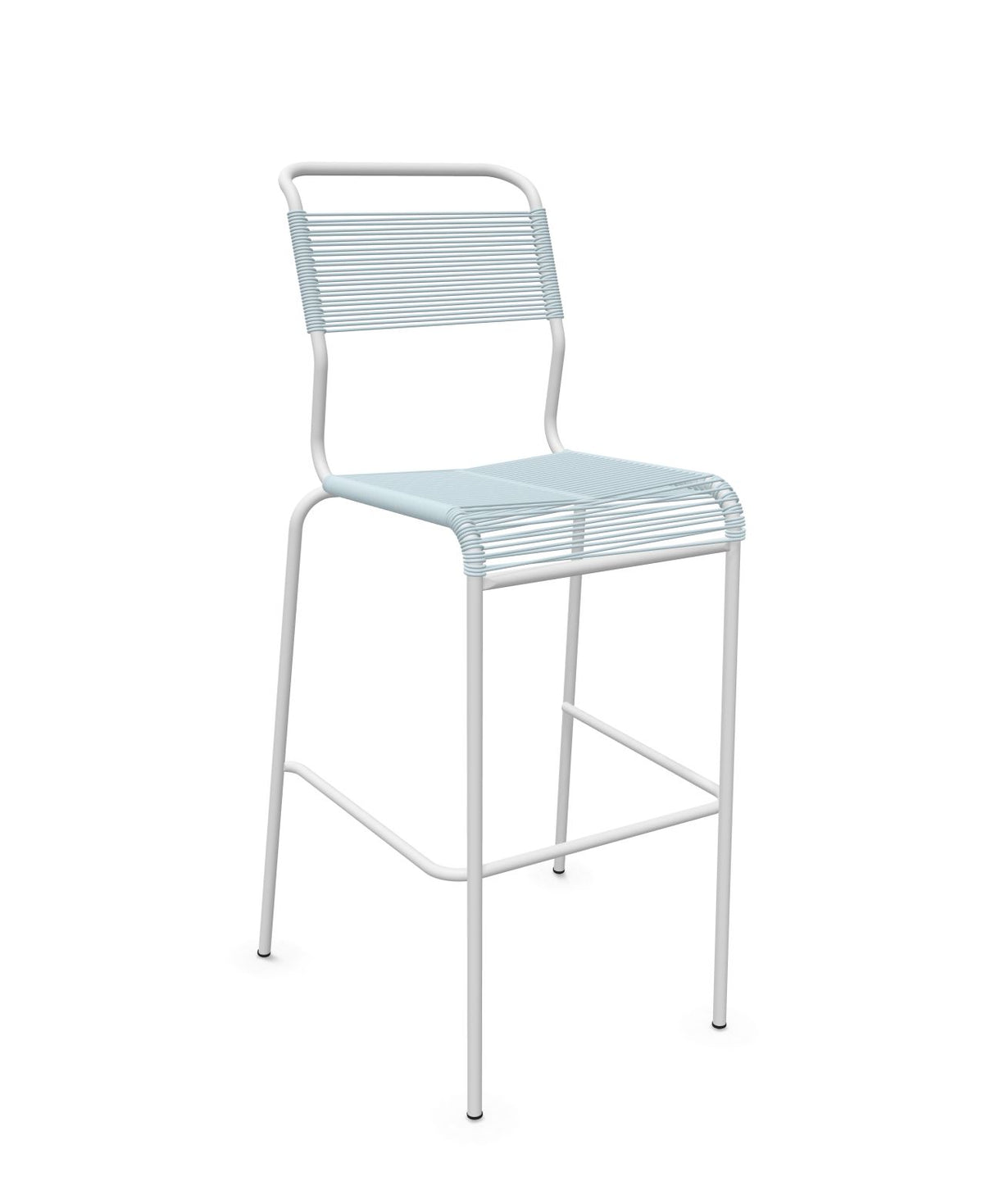 Schaffner Säntis Tabouret de bar Spaghetti sans accoudoirs Bleu Pastel 51 Blanc 90 