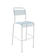 Schaffner Säntis Tabouret de bar Spaghetti sans accoudoirs Bleu Pastel 51 Blanc 90 