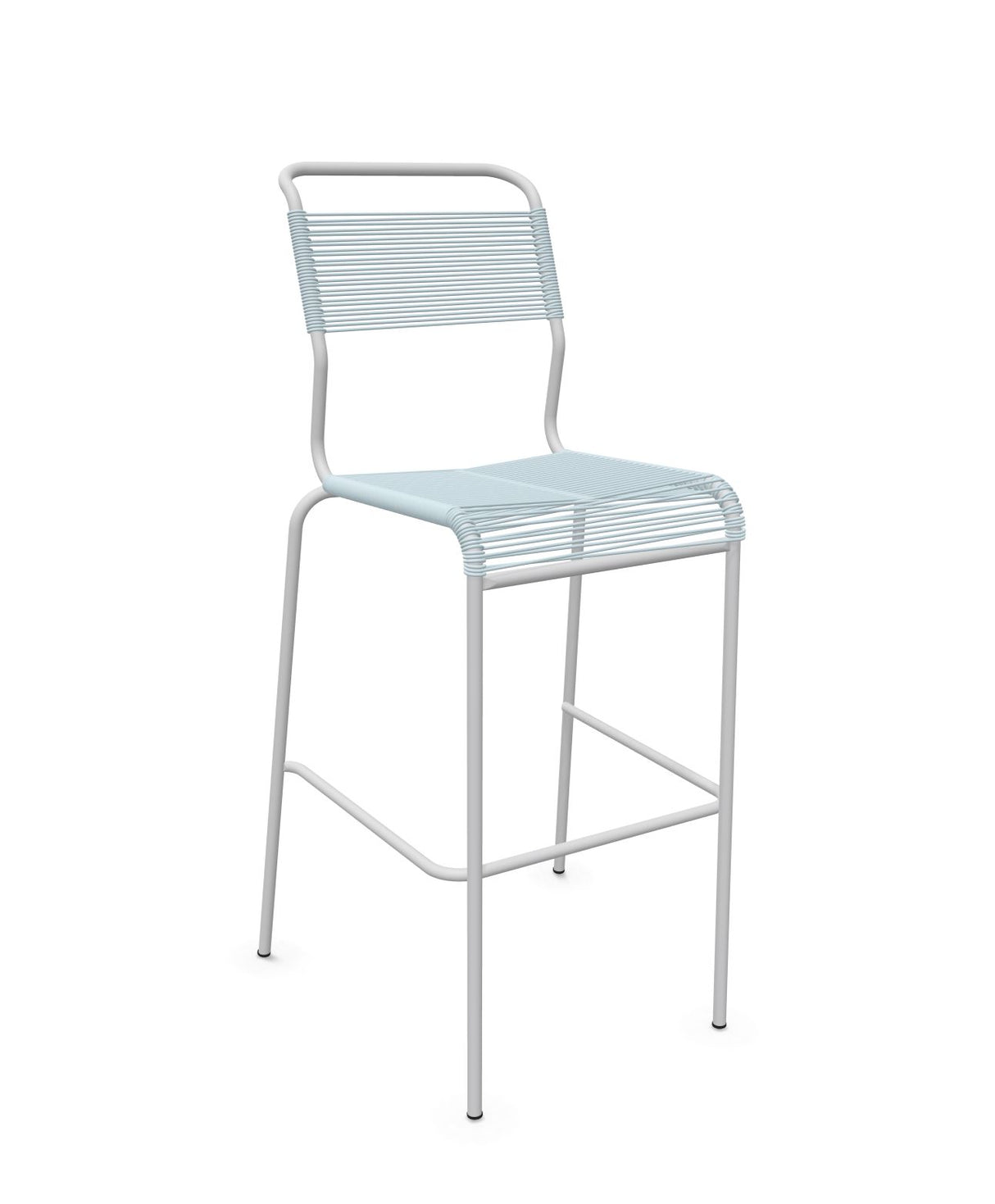 Schaffner Säntis Tabouret de bar Spaghetti sans accoudoirs Bleu Pastel 51 Gris Argent 78 