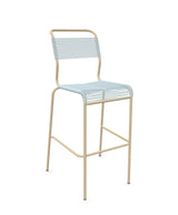 Schaffner Säntis Tabouret de bar Spaghetti sans accoudoirs Bleu Pastel 51 Marron Pastel 83 