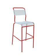 Schaffner Säntis Tabouret de bar Spaghetti sans accoudoirs Bleu Pastel 51 Rouge 30 