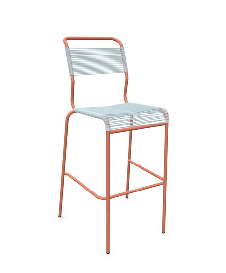 Schaffner Säntis Tabouret de bar Spaghetti sans accoudoirs Bleu Pastel 51 Terracotta 84 