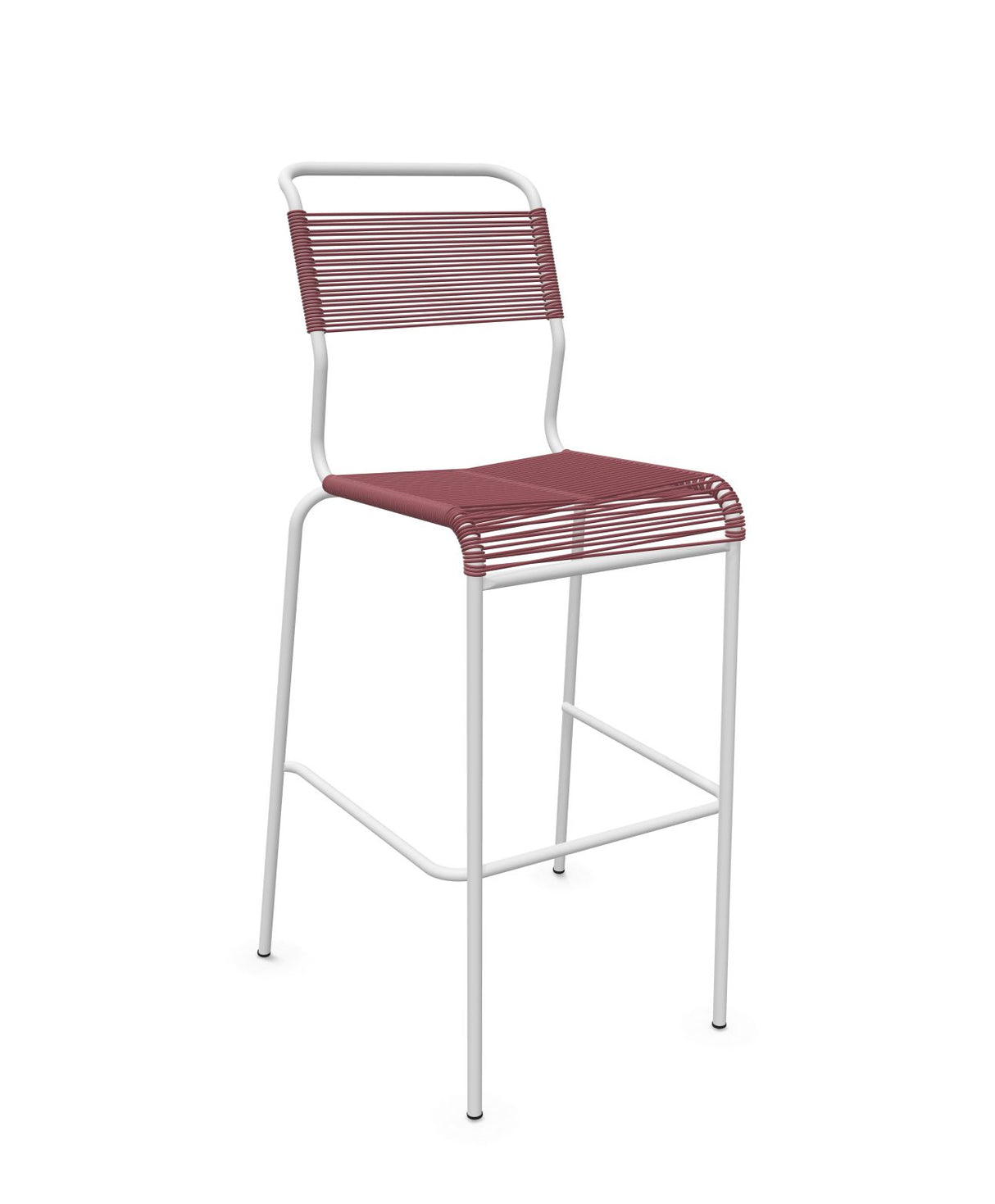 Schaffner Säntis Tabouret de bar Spaghetti sans accoudoirs Bordeaux 38 Blanc 90 