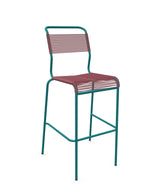 Schaffner Säntis Tabouret de bar Spaghetti sans accoudoirs Bordeaux 38 Bleu Kali 56 