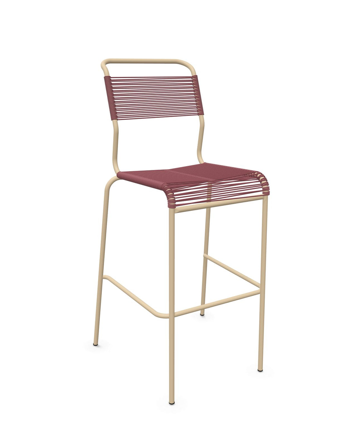 Schaffner Säntis Tabouret de bar Spaghetti sans accoudoirs Bordeaux 38 Marron Pastel 83 