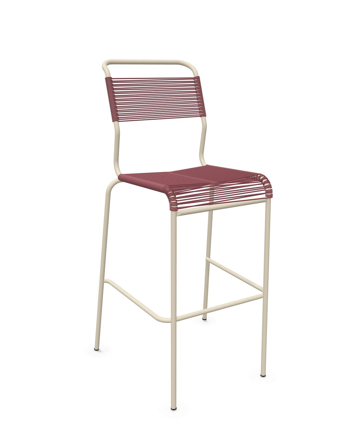 Schaffner Säntis Tabouret de bar Spaghetti sans accoudoirs Bordeaux 38 Sable Pastel 15 