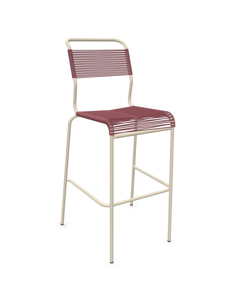 Schaffner Säntis Tabouret de bar Spaghetti sans accoudoirs Bordeaux 38 Sable Pastel 15 