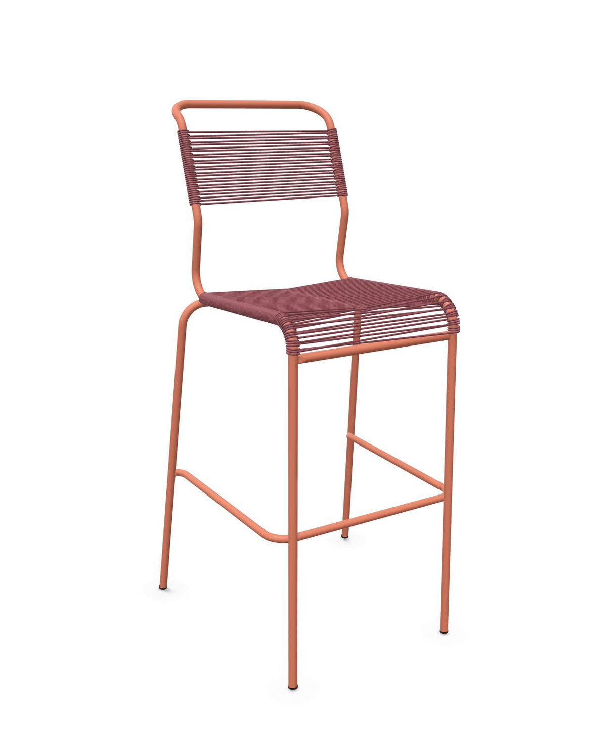 Schaffner Säntis Tabouret de bar Spaghetti sans accoudoirs Bordeaux 38 Terracotta 84 