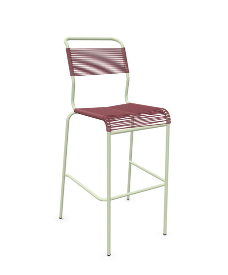 Schaffner Säntis Tabouret de bar Spaghetti sans accoudoirs Bordeaux 38 Vert Pastel 64 