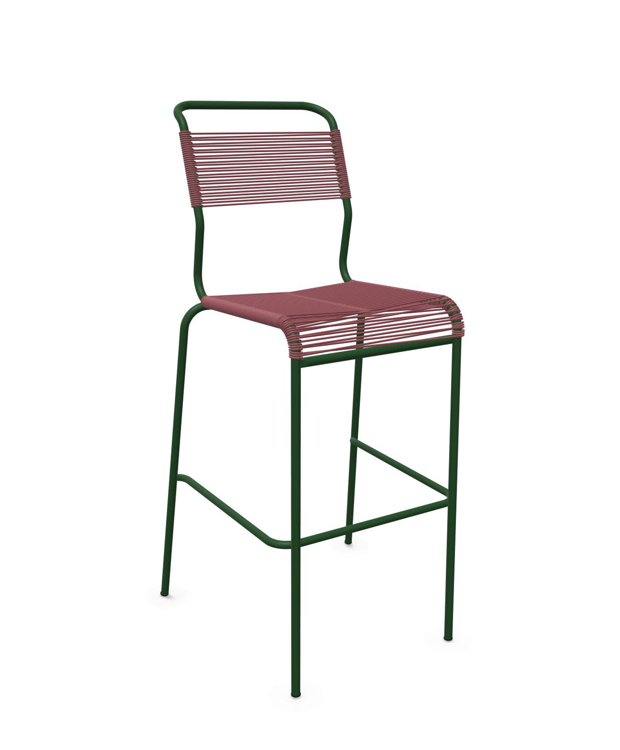 Schaffner Säntis Tabouret de bar Spaghetti sans accoudoirs Bordeaux 38 Vert Sapin 66 