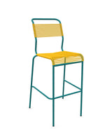 Schaffner Säntis Tabouret de bar Spaghetti sans accoudoirs Jaune 11 Bleu Kali 56 