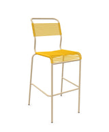 Schaffner Säntis Tabouret de bar Spaghetti sans accoudoirs Jaune 11 Marron Pastel 83 