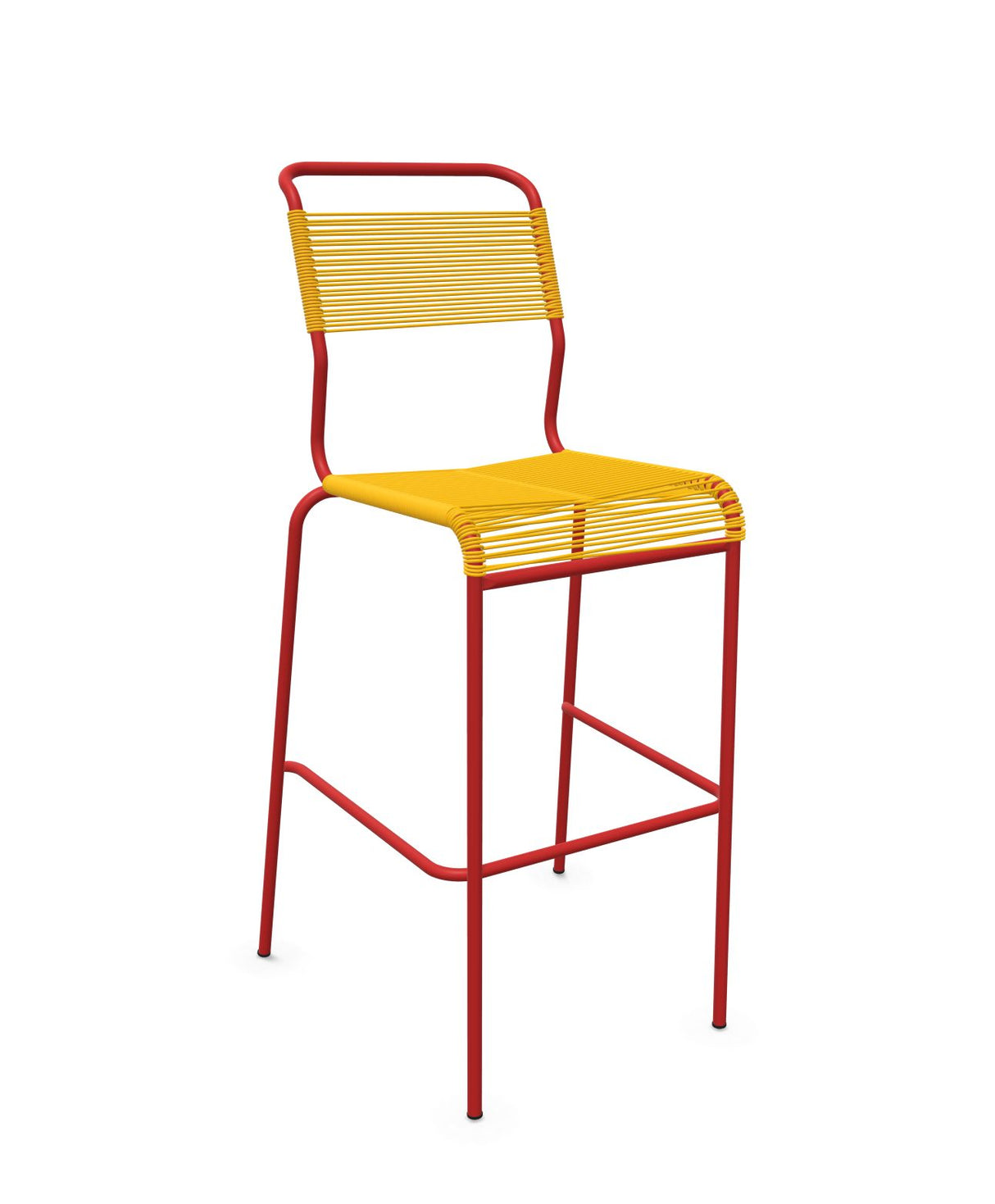 Schaffner Säntis Tabouret de bar Spaghetti sans accoudoirs Jaune 11 Rouge 30 