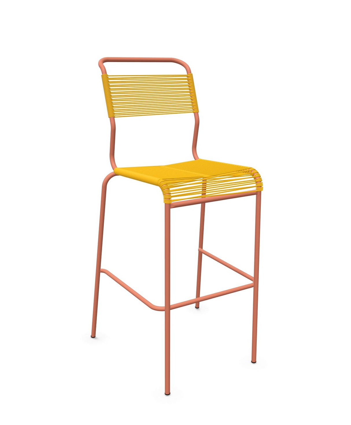Schaffner Säntis Tabouret de bar Spaghetti sans accoudoirs Jaune 11 Terracotta 84 