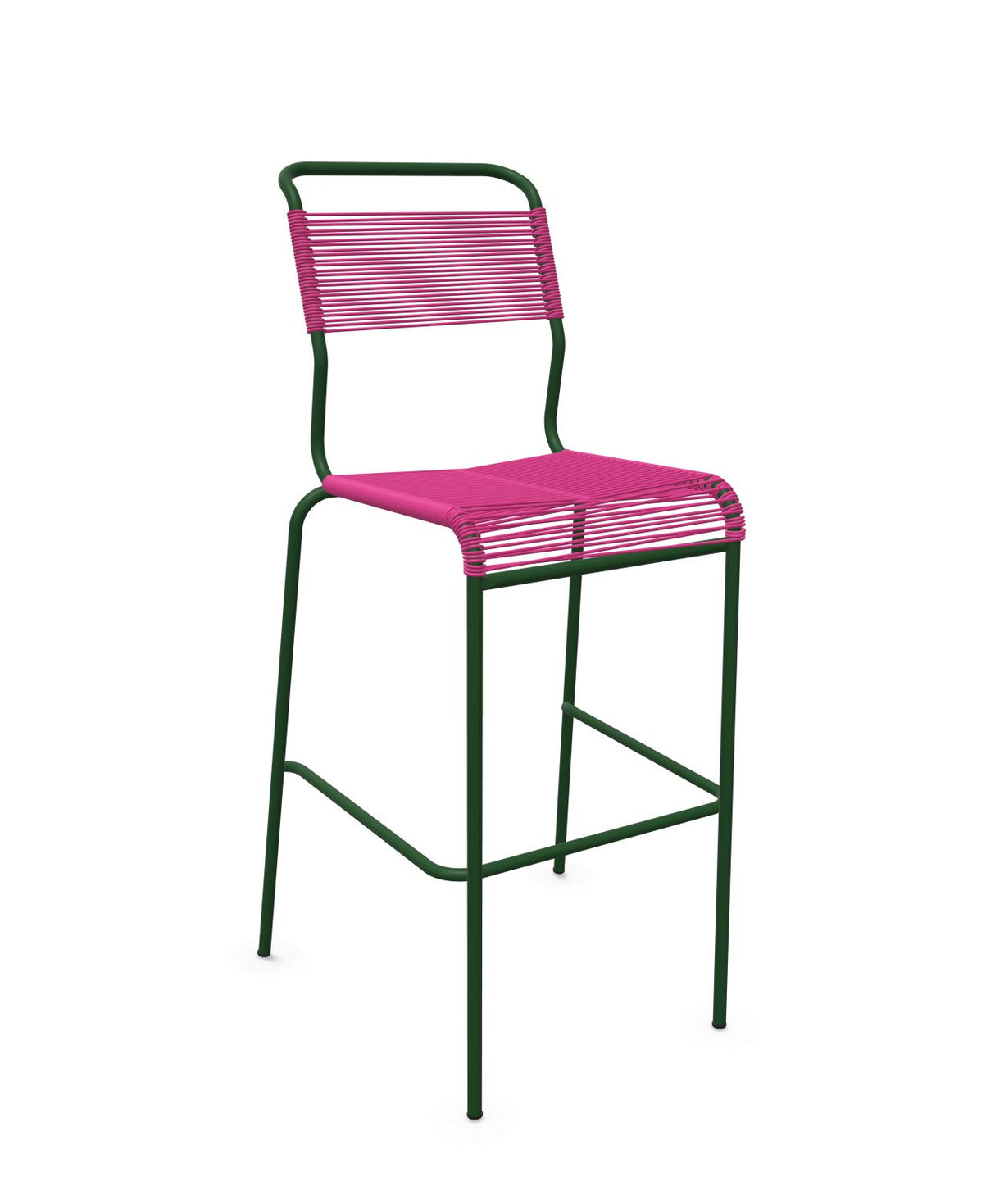 Schaffner Säntis Tabouret de bar Spaghetti sans accoudoirs Rose 41 Vert Sapin 66 