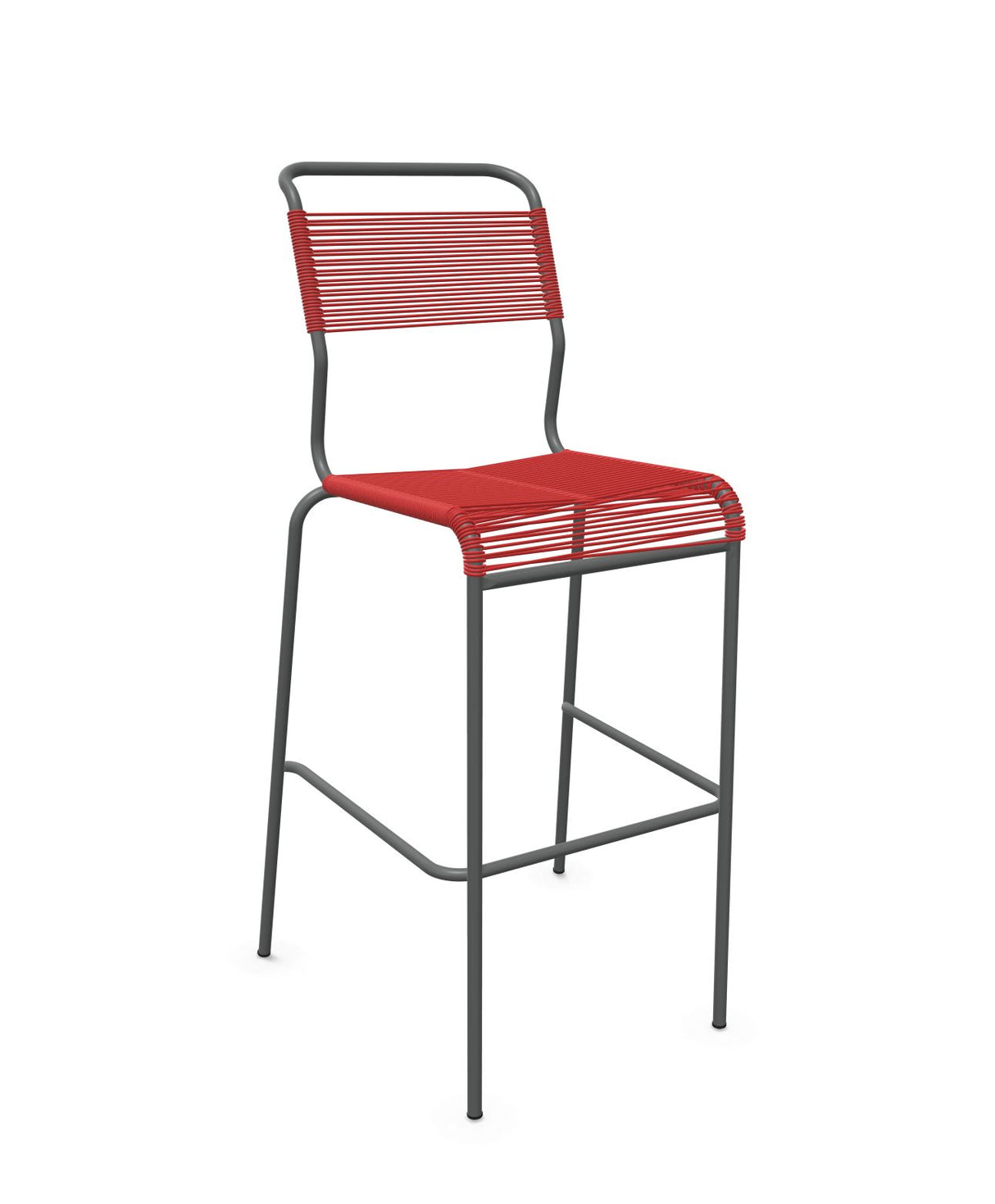 Schaffner Säntis Tabouret de bar Spaghetti sans accoudoirs Rouge 30 Graphite 73 