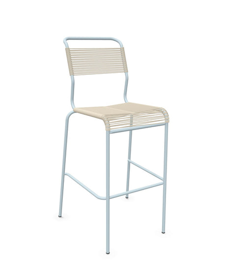 Schaffner Säntis Tabouret de bar Spaghetti sans accoudoirs Sable pastel 15 Bleu Pastel 51 