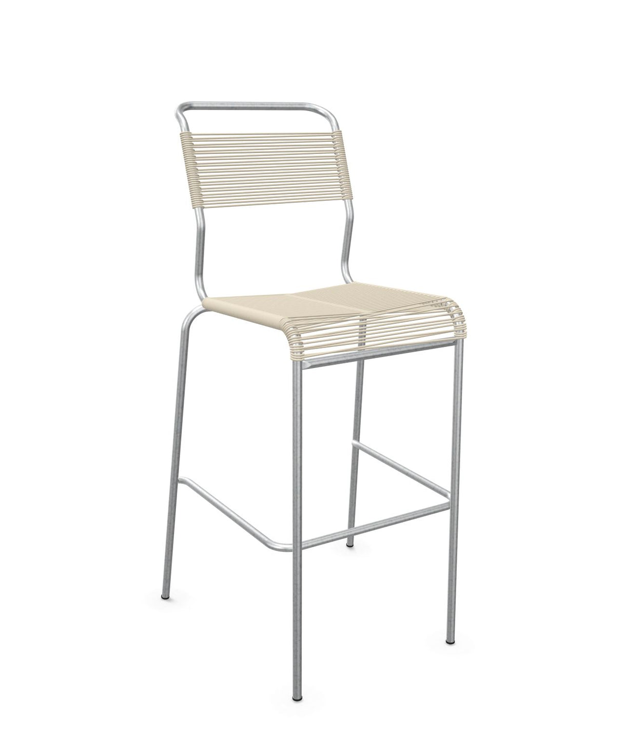 Schaffner Säntis Tabouret de bar Spaghetti sans accoudoirs Sable pastel 15 Galvanisé à chaud 02 
