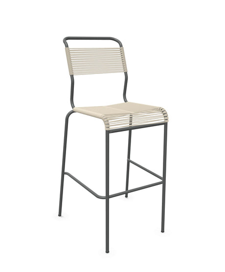 Schaffner Säntis Tabouret de bar Spaghetti sans accoudoirs Sable pastel 15 Graphite 73 