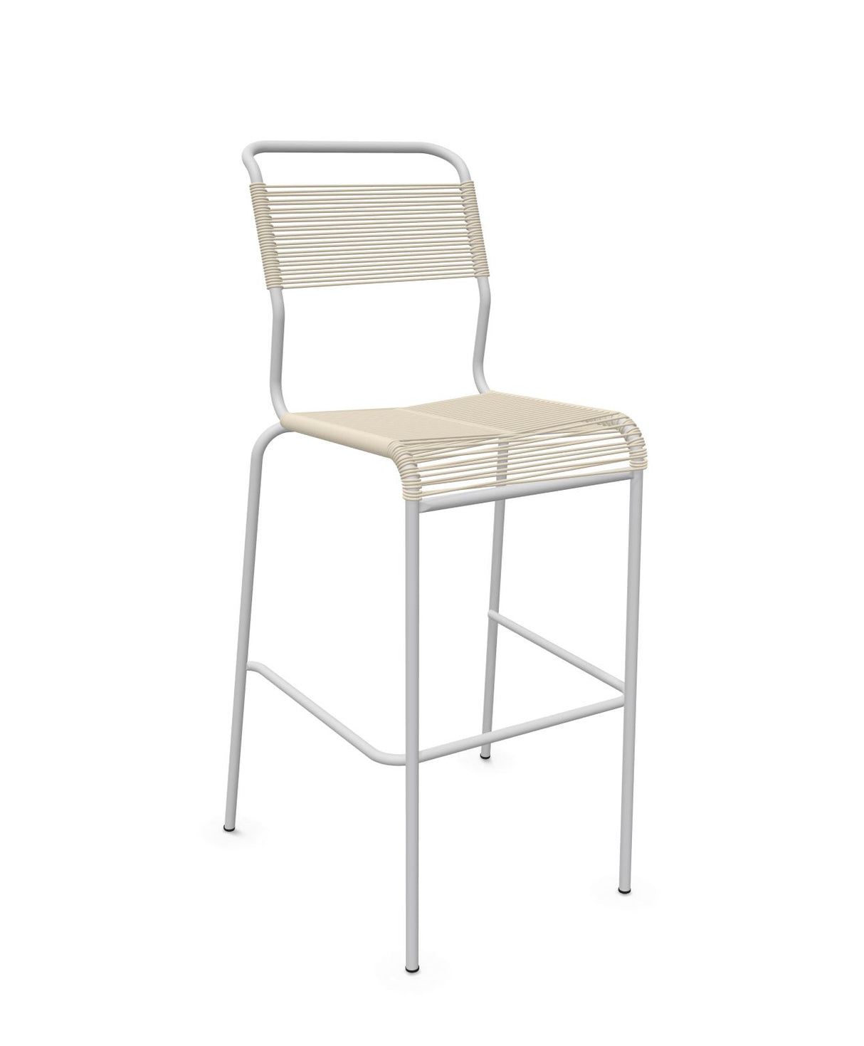 Schaffner Säntis Tabouret de bar Spaghetti sans accoudoirs Sable pastel 15 Gris Argent 78 