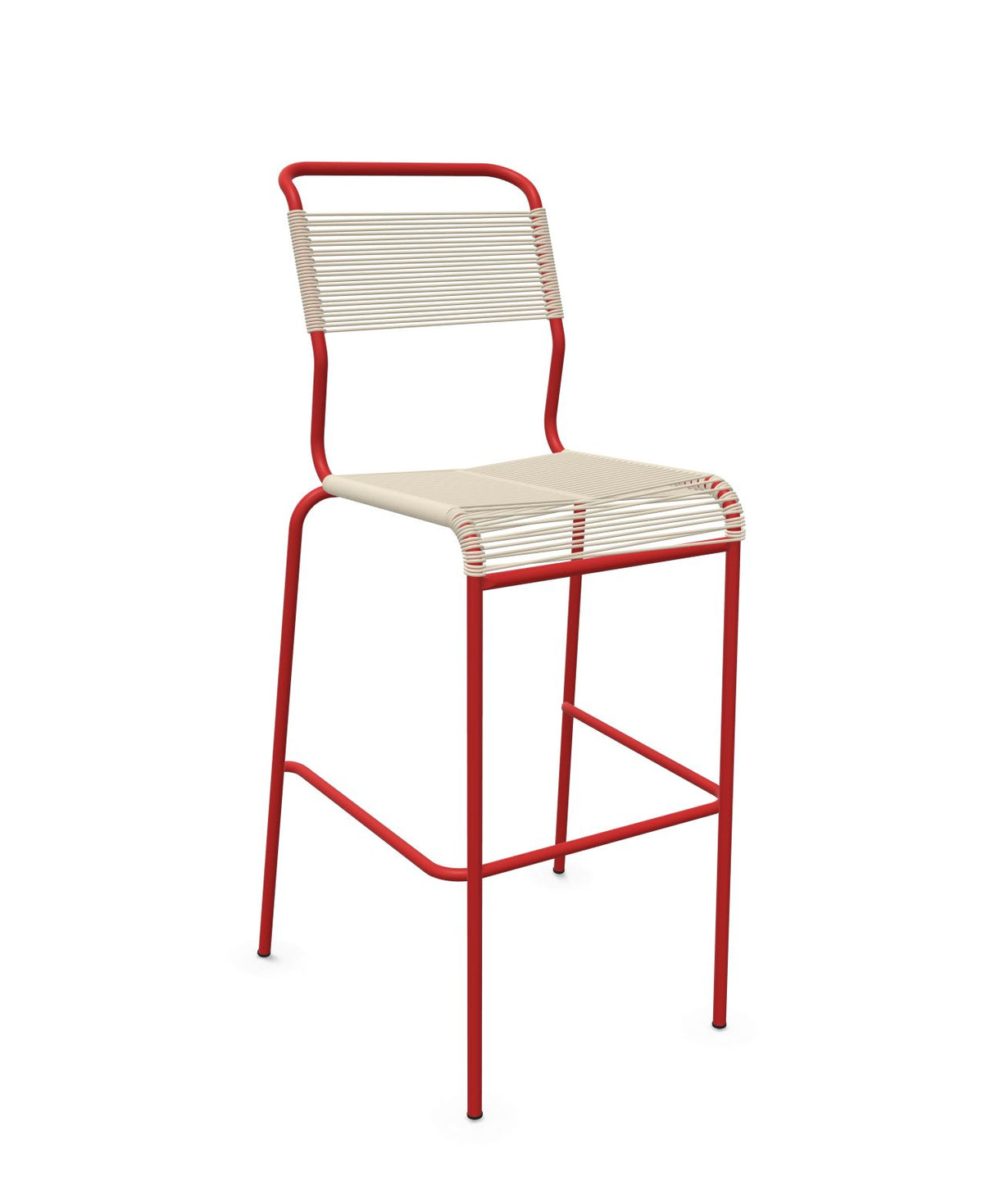 Schaffner Säntis Tabouret de bar Spaghetti sans accoudoirs Sable pastel 15 Rouge 30 