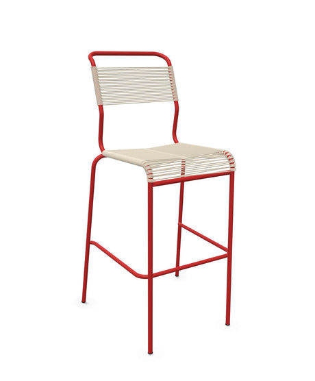 Schaffner Säntis Tabouret de bar Spaghetti sans accoudoirs Sable pastel 15 Rouge 30 