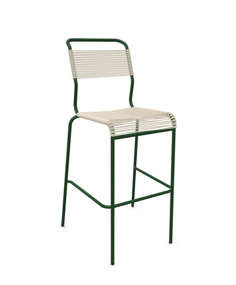 Schaffner Säntis Tabouret de bar Spaghetti sans accoudoirs Sable pastel 15 Vert Sapin 66 