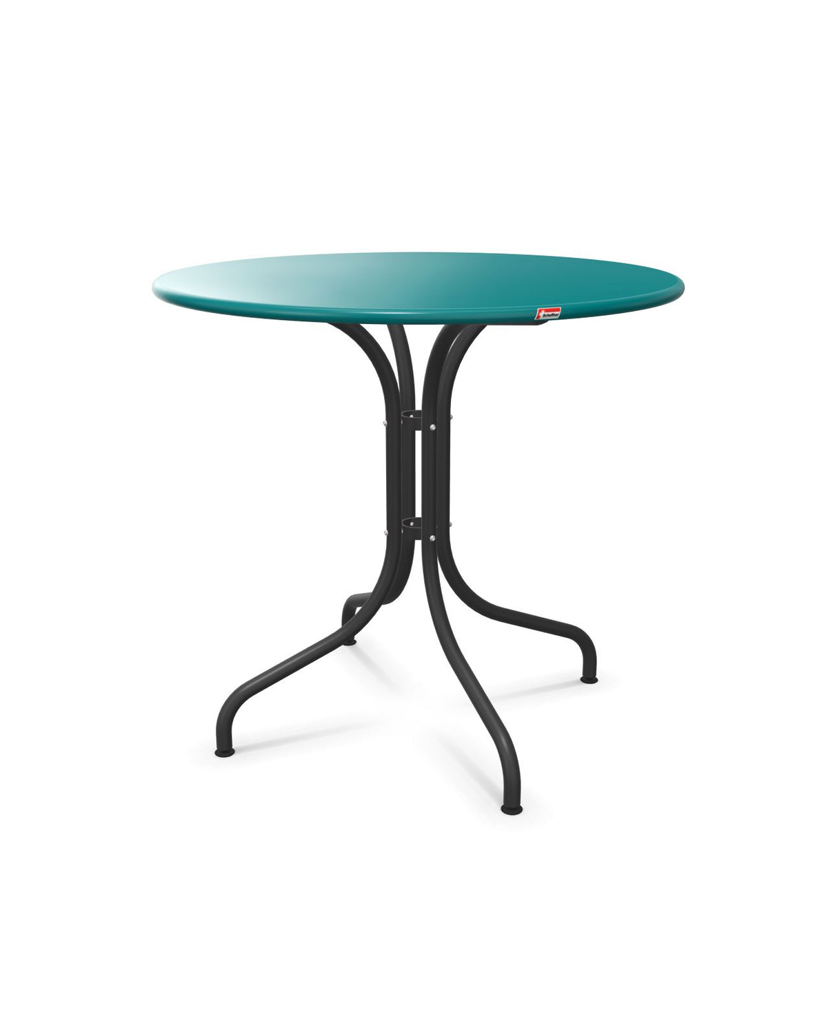 Schaffner St. Moritz Table repas fixe Ø80cm Bleu Kali 56 Anthracite 77 